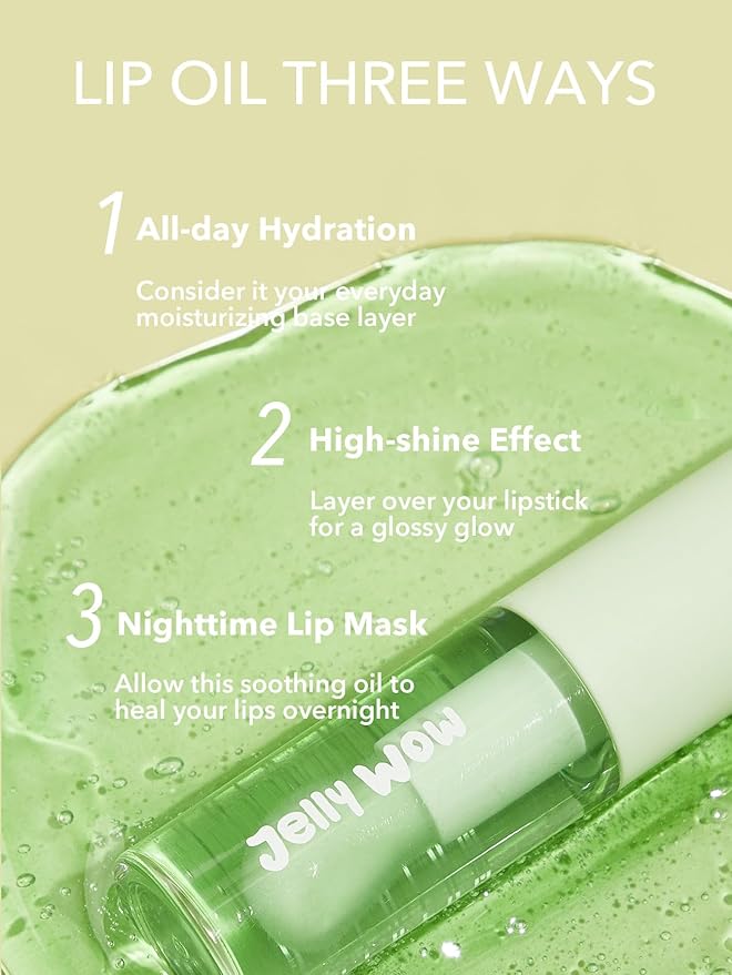 SHEGLAM Jelly Wow Hydrating Non-Sticky Lip Oil Green Apple Envy